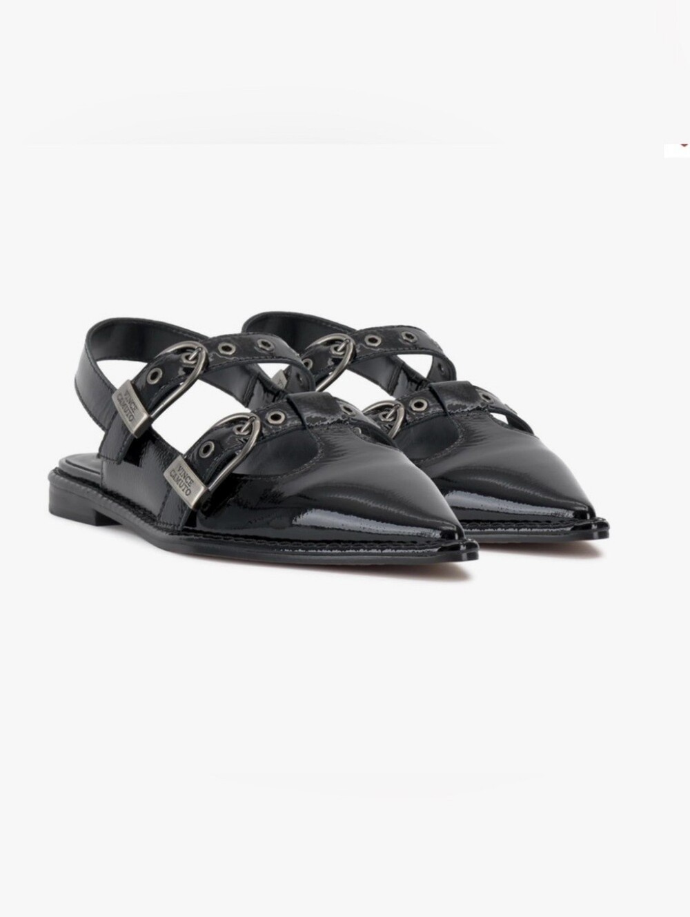 Vince Camuto Faye Black Patent Leather Slingback Flats 8M NIB